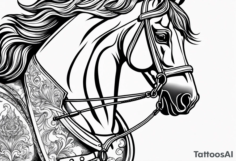 horse smoking a cigarette tattoo idea