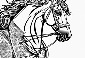 horse smoking a cigarette tattoo idea