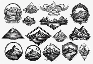 flexed bicep with road cycle and a mountain tattoo idea