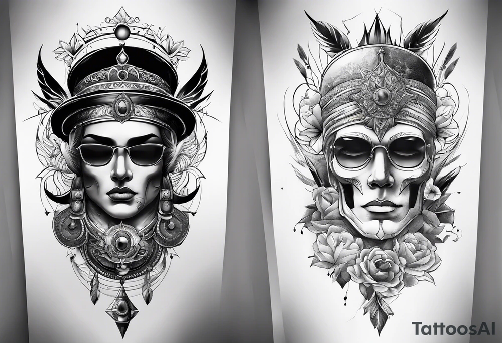 kompass mit L un C tattoo idea