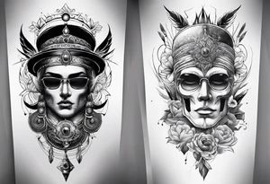 kompass mit L un C tattoo idea