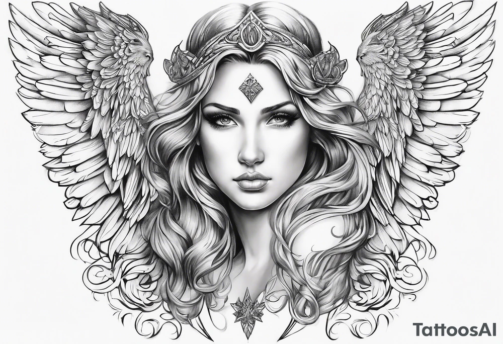 2  guardian angels tattoo idea