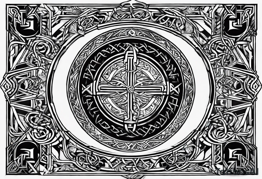 viking runes on fingers tattoo idea