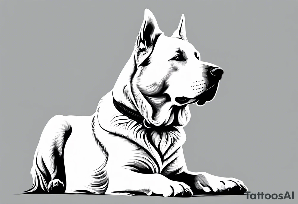 Big white dog those the member of family and most important animal in my life tattoo idea