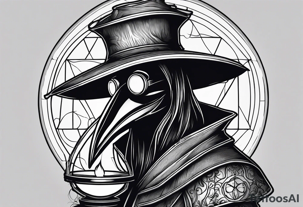 plague doctor, lantern tattoo idea