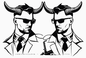 capricorn man with gun tattoo idea