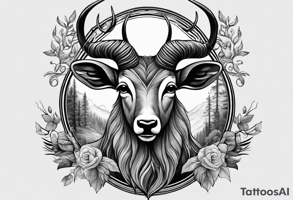 Leshy riding mouflon tattoo idea
