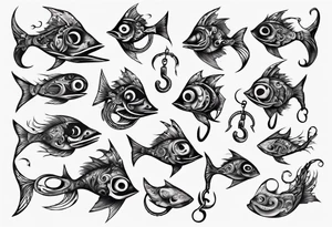 Fish hooks tattoo idea