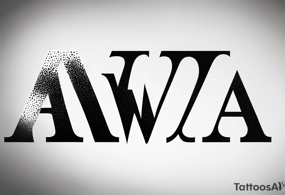 the letters A W R tattoo idea