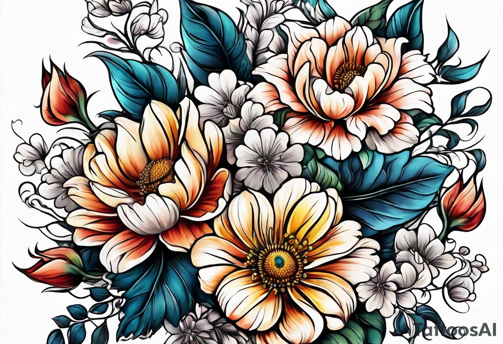 Flowers, lace, edgy tattoo idea