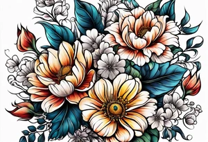 Flowers, lace, edgy tattoo idea