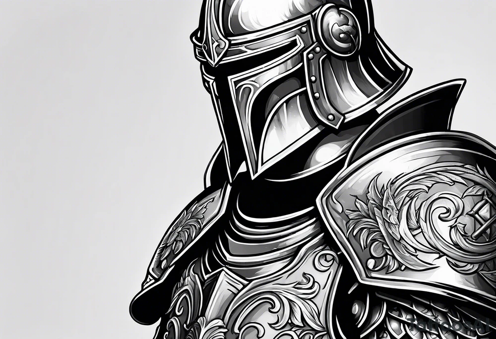 knight with heavy armor tattoo idea