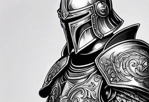 knight with heavy armor tattoo idea
