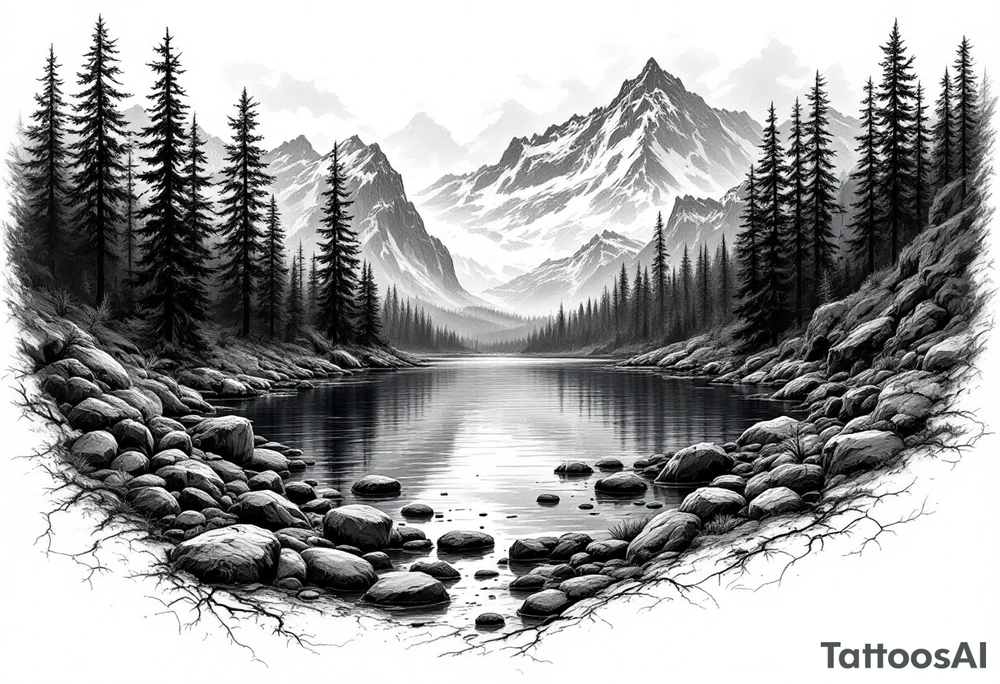 large lake tattoo idea