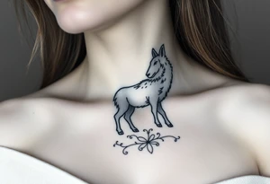 Sheep with wolf coming out of its body tattoo idea