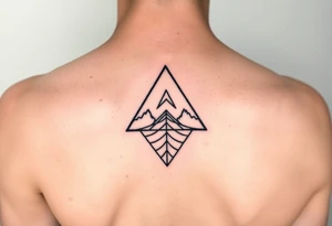 Geometric small triangle about different paths in life merge together and become stronger while being psychedelic and trippy make it fine thin lined tattoo idea