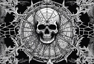 Ailen surrounded by spiderwebs and dead trees tattoo idea