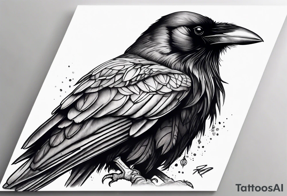Raven tattoo idea