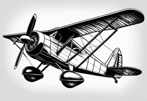 sketch of adventure plane in perspective from the bottom tattoo idea