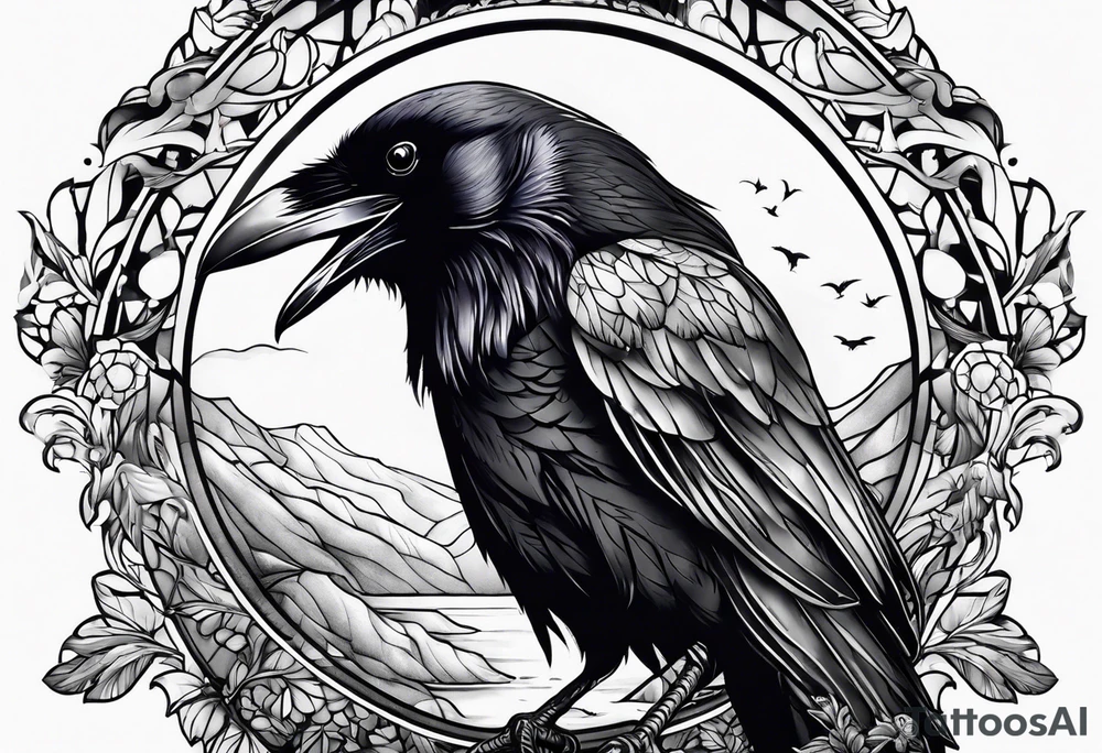 raven tattoo idea