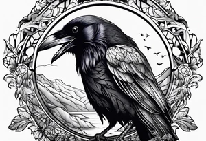 raven tattoo idea