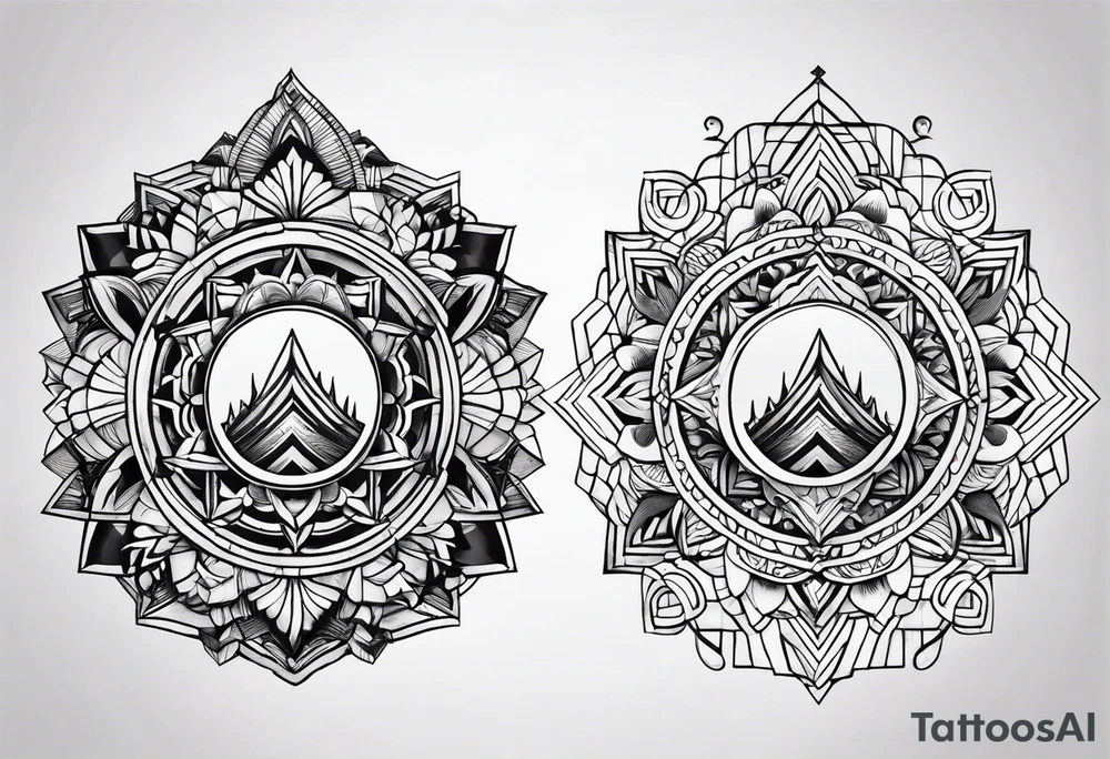 Geometric shape to fit behind ear tattoo tattoo idea