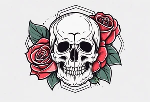 skull with rose tattoo idea