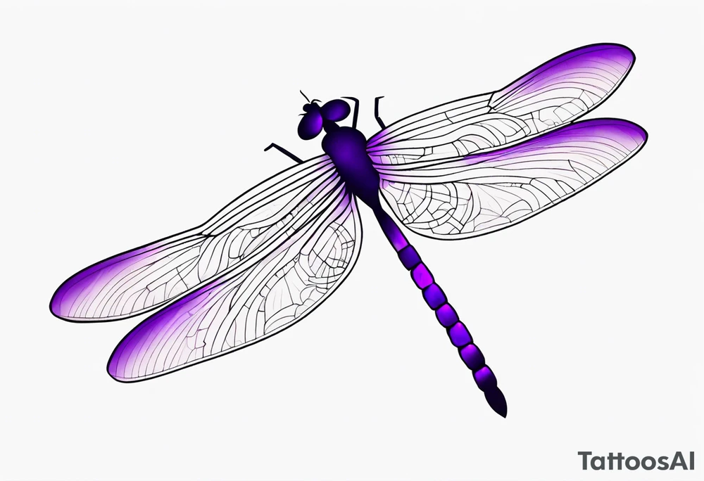 minimalist dragonfly (purple colored) tattoo idea