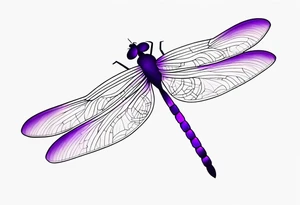 minimalist dragonfly (purple colored) tattoo idea
