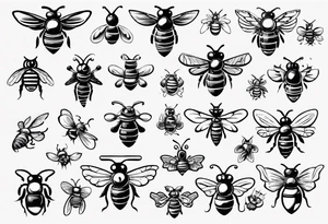 Biene, comic, klein, seitenansicht , mit gesicht tattoo idea