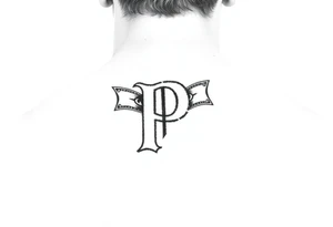 Small Letter P with a dollar bill coming out from the sides. tattoo idea