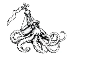Queen Anne's Revenge with a kraken tattoo idea