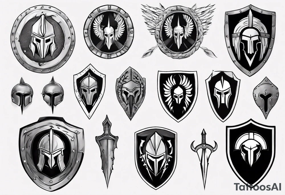spartan shield tattoo idea