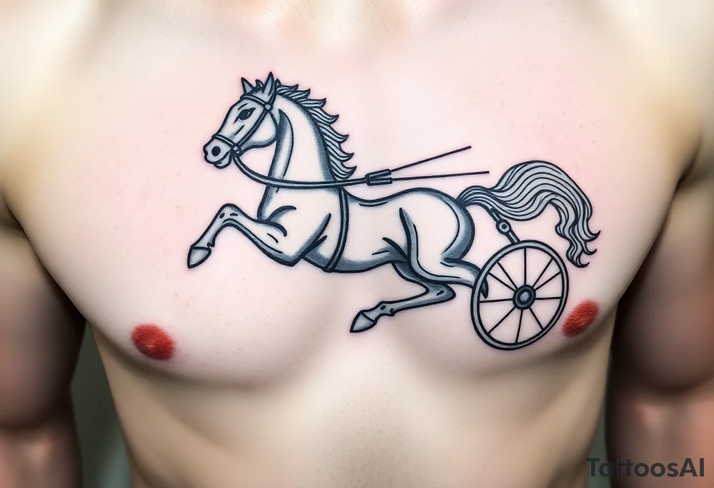 Chariot horse on STOMACH tattoo idea
