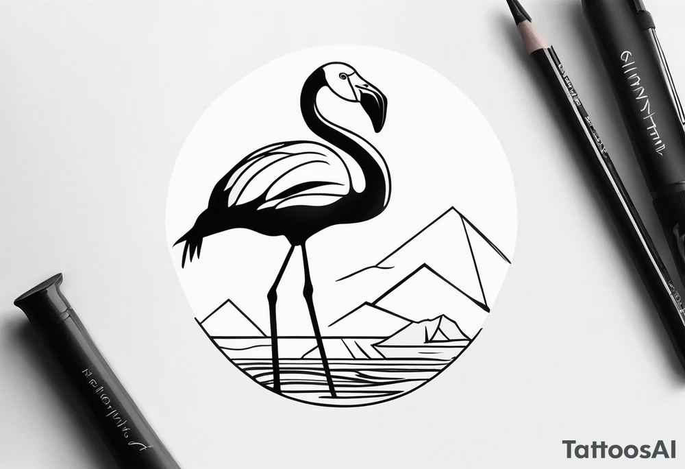 cute flamingo tattoo idea