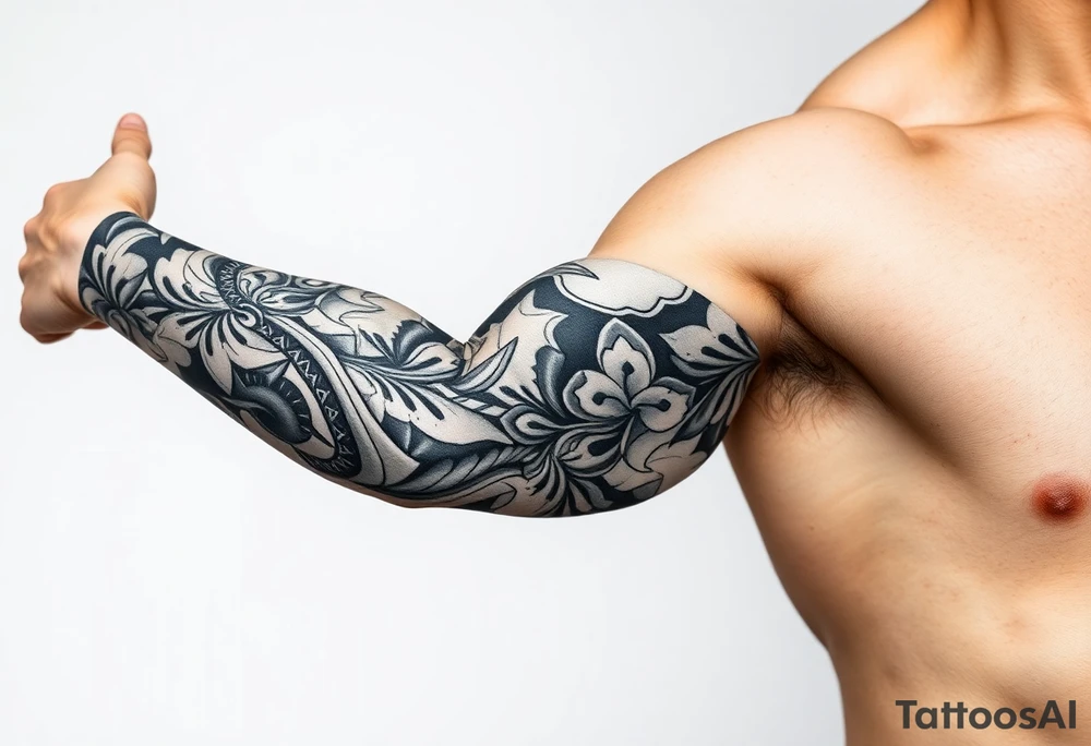 sea ​​patterns tattoo idea