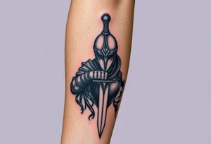 knight with sword tattoo idea