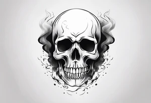 skull with smoke coming from the bottom tattoo idea