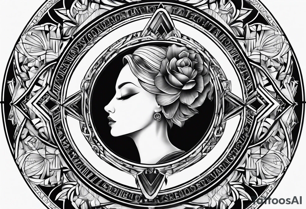 circle made of the text Oscar Embla & Emil tattoo idea