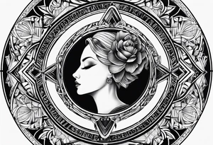 circle made of the text Oscar Embla & Emil tattoo idea