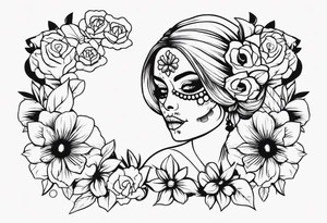 muertos style girl tattoo idea