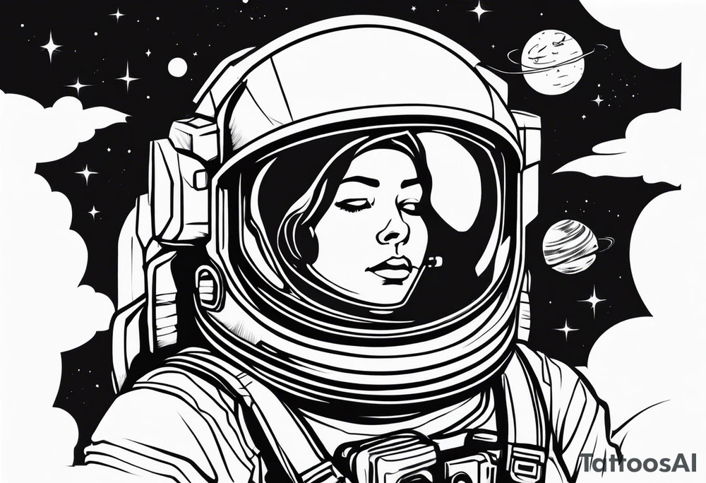 astronaut in space tattoo idea