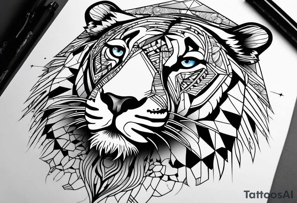 Geometric animal tattoo idea