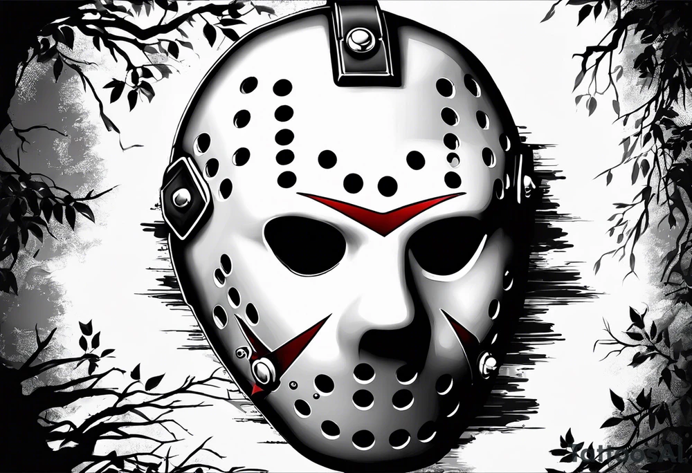 Friday the 13th Jason mask, horror, Japanese art tattoo idea