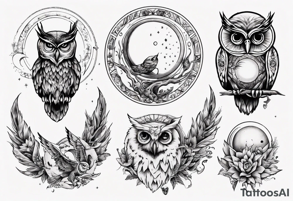 Mond und Sonne Eule 
Wassermann Berlin tattoo idea