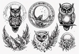 Mond und Sonne Eule 
Wassermann Berlin tattoo idea