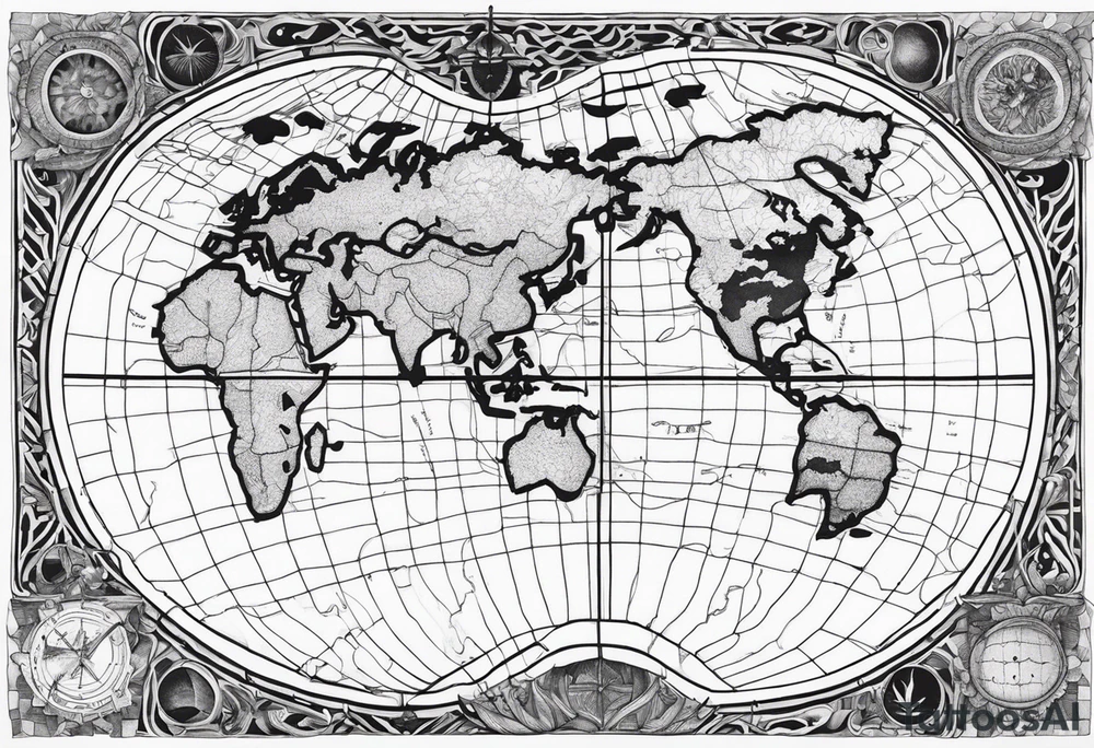 Mapa mundi no antebraco tattoo idea