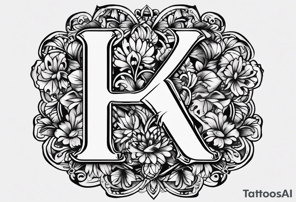 A dog paw with the letters K, F, K, A in each dog paw tattoo idea