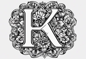 A dog paw with the letters K, F, K, A in each dog paw tattoo idea