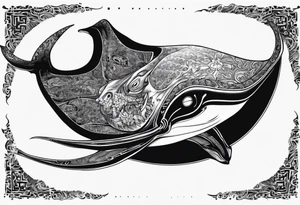 Manta ray in thai tattoo idea